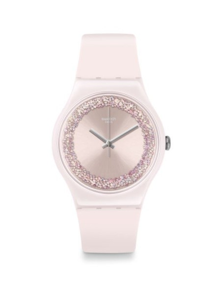 Swatch orologio Pinksparkles silicone rosa con swarovski bianchi - SUOP110