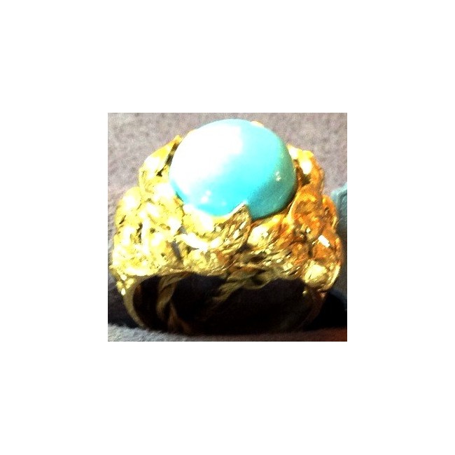 Gold ring with turquoise-AOT665