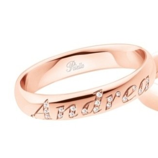 Fede Polello Lettera D'amore in oro rosa e diamanti