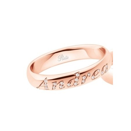 Fede Polello Lettera D'amore in oro rosa e diamanti