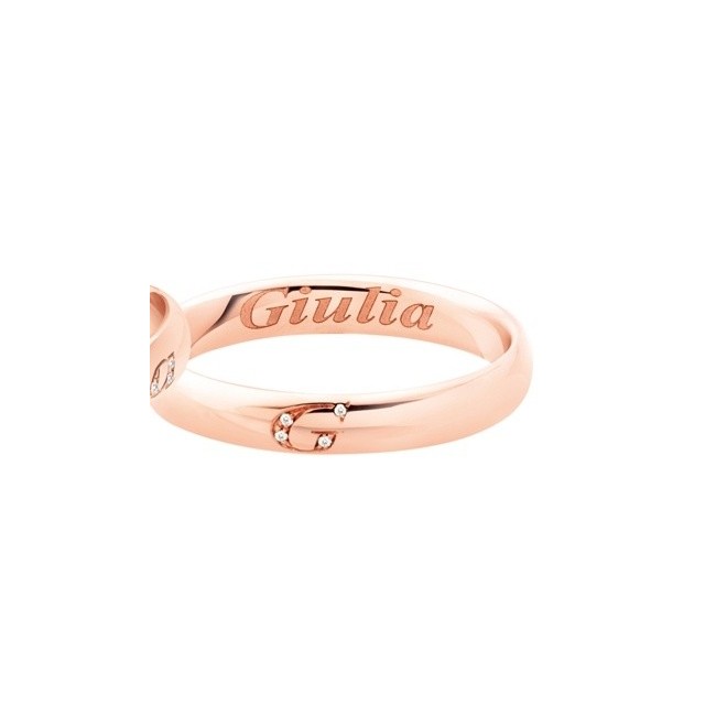 Fede Polello Lettera D'amore in oro rosa e diamanti