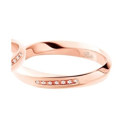 Polello Light Love ring in rose gold and diamonds 3118UR