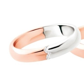 Polello Faith Sign of love in rose gold, white and diamonds