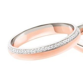 Fede Polello Sogno d'amore in oro rosa, bianco e diamanti