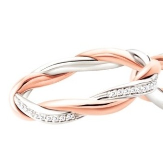 Polello Di Amore Love Ring in Roségold, Weiß und Diamanten