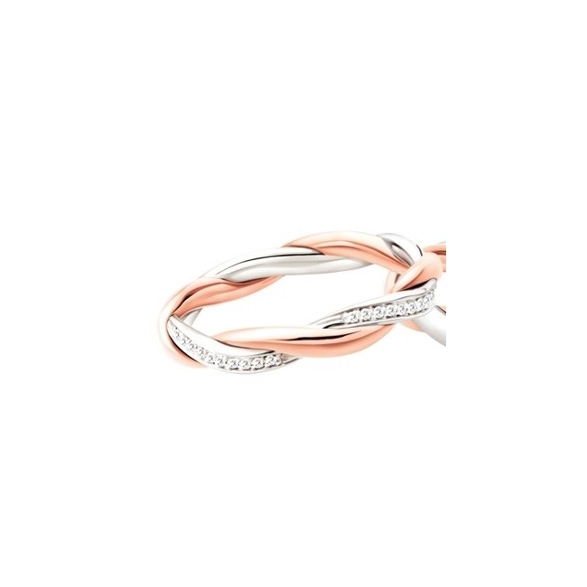 Polello Di Amore love ring in rose gold, white and diamonds