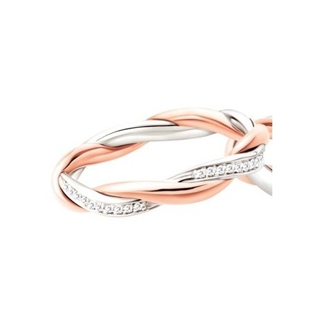Polello Di Amore love ring in rose gold, white and diamonds