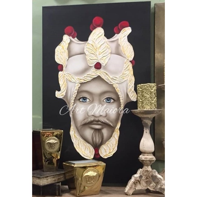 Quadro Uomo Testa di Moro di Art Maiora rosso