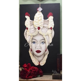 Quadro Donna Testa di Moro di Art Maiora rosso 2