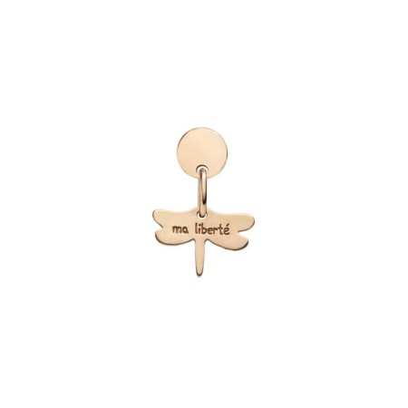 Queriot Ma Liberté earring in pink gold with dragonfly