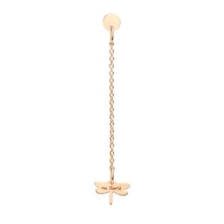 Queriot Ma Liberté pendant earring in gold with dragonfly