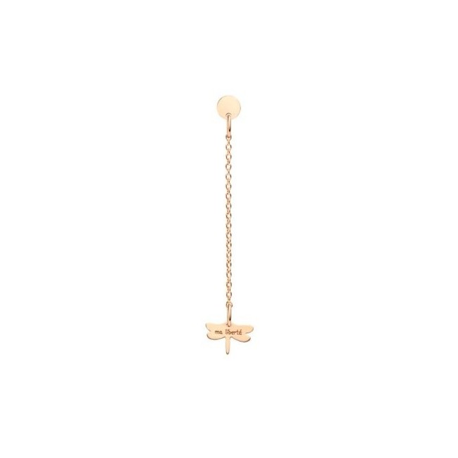 Queriot Ma Liberté pendant earring in gold with dragonfly