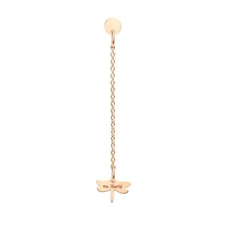 Queriot Ma Liberté pendant earring in gold with dragonfly