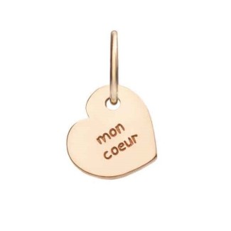Micro Queriot Mon Coeur pendant in rose gold to heart