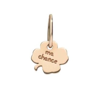 Queriot Ma Chance Quadrifoglio micro pendant in rose gold