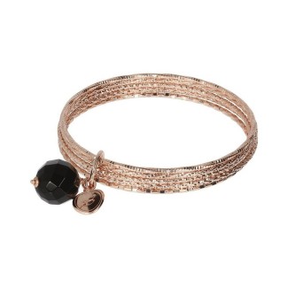 Steifes Bronzallure-Armband mit Onyx-Anhänger - WSBZ01386