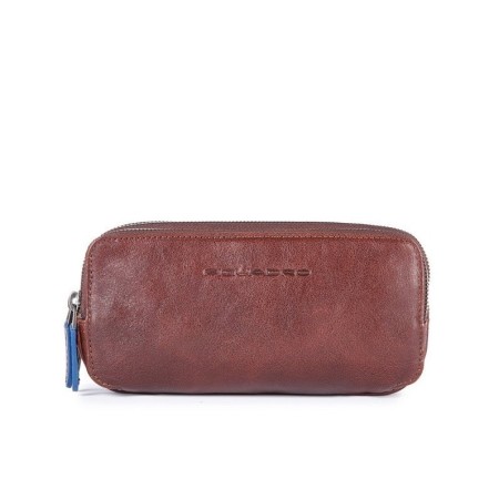 Piquadro Blue Square brown case with three hinges and handle