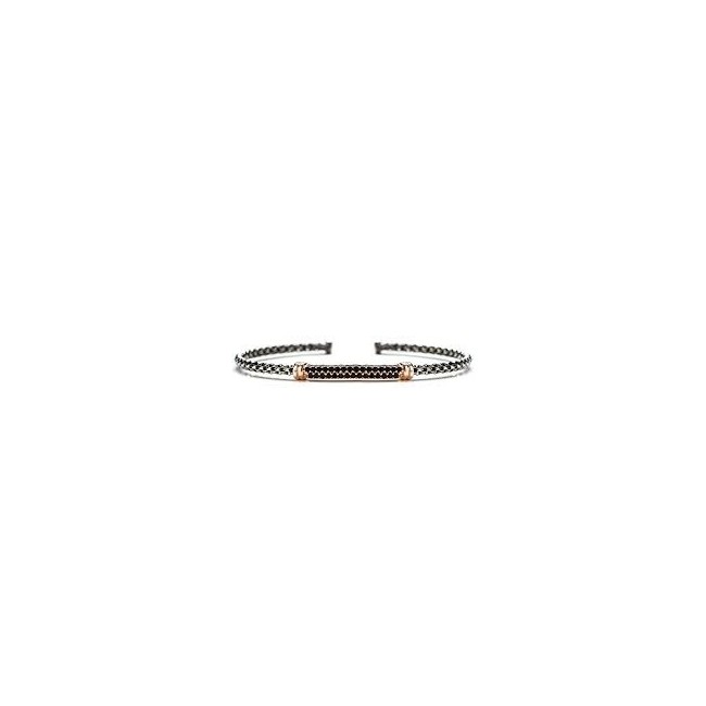 Gerba bracelet in rigid silver with black stones - 3050ROSE '