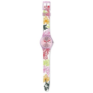 Women's Swatch Watch Summer Leaves pink GP702