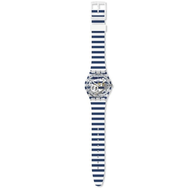 Swatch Unisex-Uhr Just Paul gestreift Marinara GE270
