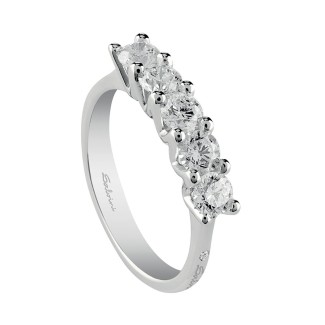 Veretta Salvini a 5 pietre in oro bianco e diamanti Virginia - 20068923