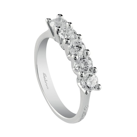 Veretta Salvini a 5 pietre in oro bianco e diamanti Virginia - 20068923