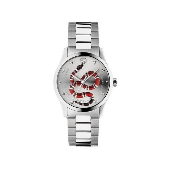 Orologio Gucci uomo G-Timeless Iconic serpente silver YA1264076