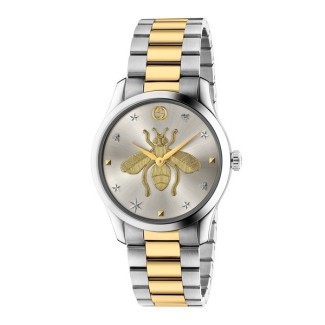Gucci Damenuhr G-Timeless Iconic aus Silber und Gold - YA1264131