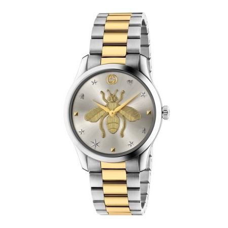 Gucci Damenuhr G-Timeless Iconic aus Silber und Gold - YA1264131