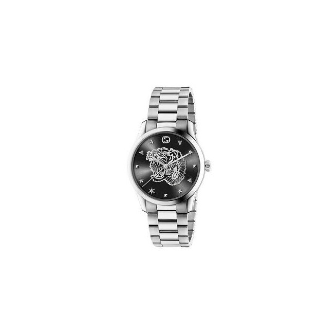 Gucci Damenuhr G-Timeless Iconic Silber Schwarz - YA1264125