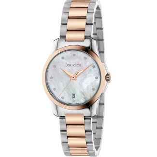 Gucci G Timeless two-tone woman watch and Diamonds YA126544