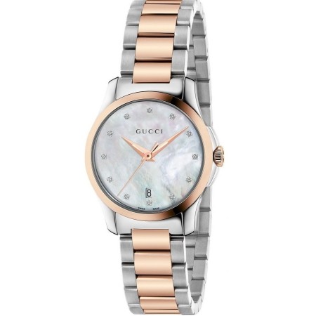 Orologio donna Gucci G Timeless bicolore e Diamanti YA126544