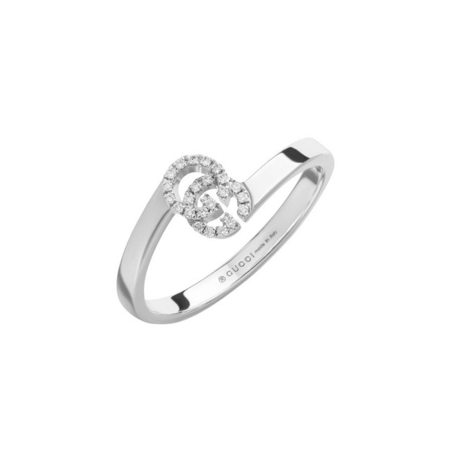 Anello Gucci GG Running oro bianco e diamanti - YBC457127003