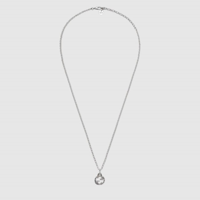 Gucci unisex necklace with GG silver pendant - YBB455535001