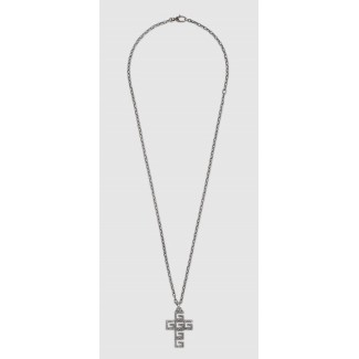 Collana Gucci con croce G Quadro in argento - YBB552395001