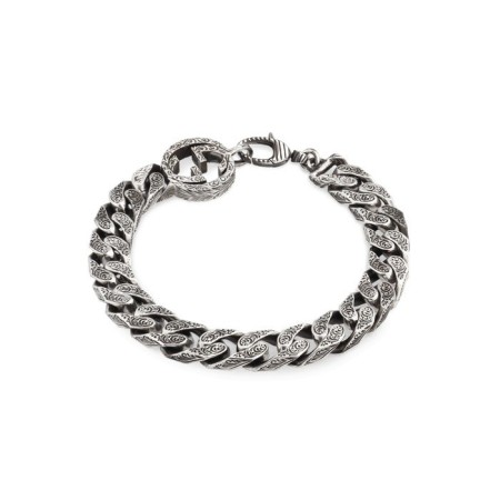 Bracciale Gucci unisex GG con catena in argento - YBA454285001