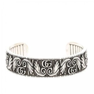 Bracciale Gucci rigido con Doppia G motivo foglie - YBA551907001