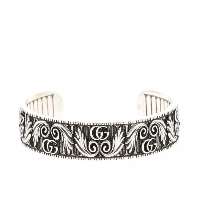 Bracciale Gucci rigido con Doppia G motivo foglie - YBA551907001