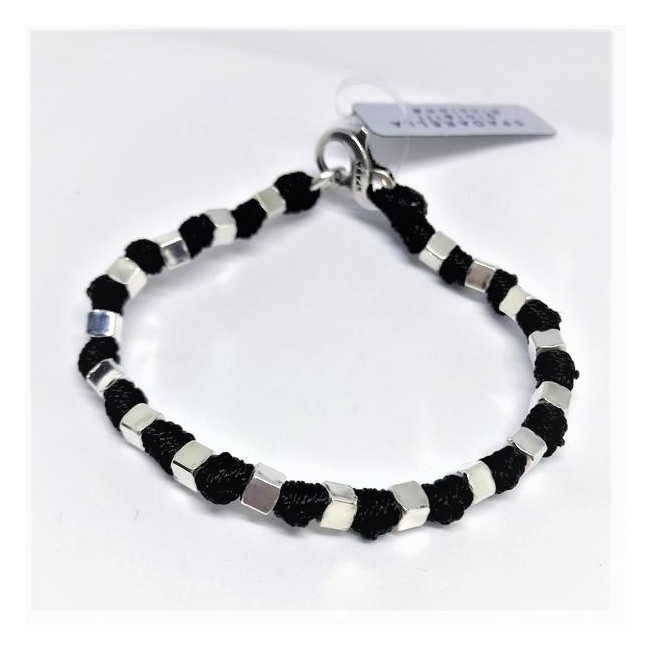 Spadarella Man Seil Armband mit Silberwürfeln - SPBR293