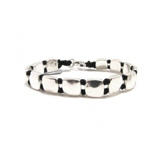 Spadarella Man bracelet with silver squares - SPBR369