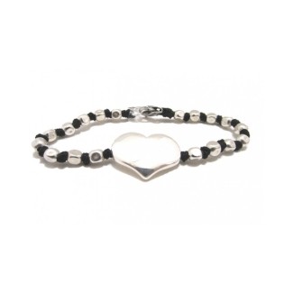 Spadarella Bracelet in silver knots and nuggets with heart - SPBR376