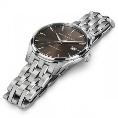 Orologio Hamilton Jazzmaster Gent quarzo marrone in acciaio
