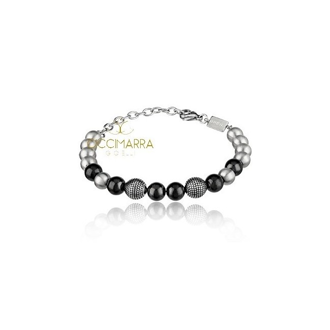 Breil Shungite bracelet with B Fence TJ2777 steel balls
