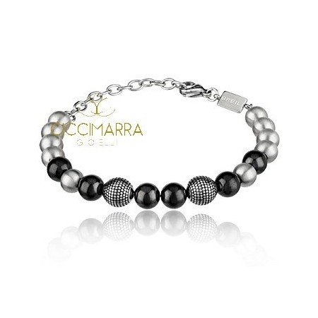 Breil Shungite Armband mit B Fence TJ2777 Stahlkugeln