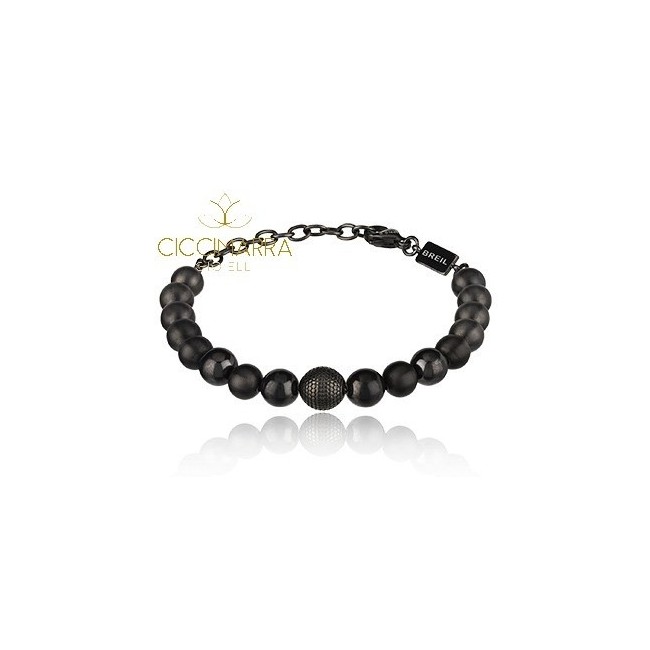 Breil Shungite bracelet with B Fence TJ2776 steel balls