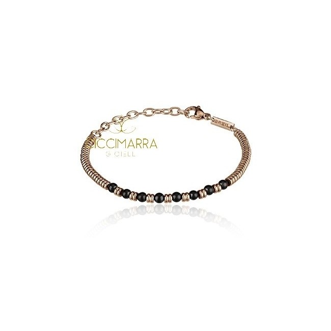 Bracciale Breil B Fence rosè con mini sfere in shungite TJ2780