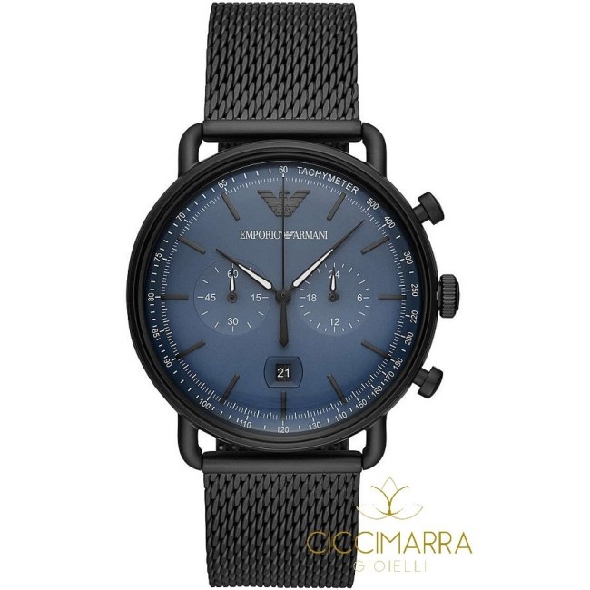 Orologio Emporio Armani uomo Chrono Mesh nero AR11201