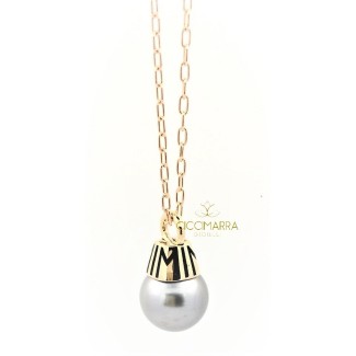 Collana Mimì Tam Tam con perla grigia  ed oro rosa
