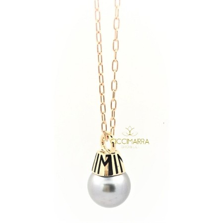 Collana Mimì Tam Tam con perla grigia  ed oro rosa