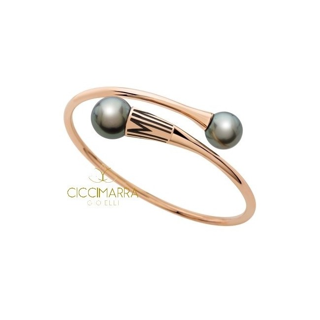 Bracciale donna Mimì Tam Tam in oro rosa con perle nere Tahiti - BXM374R5